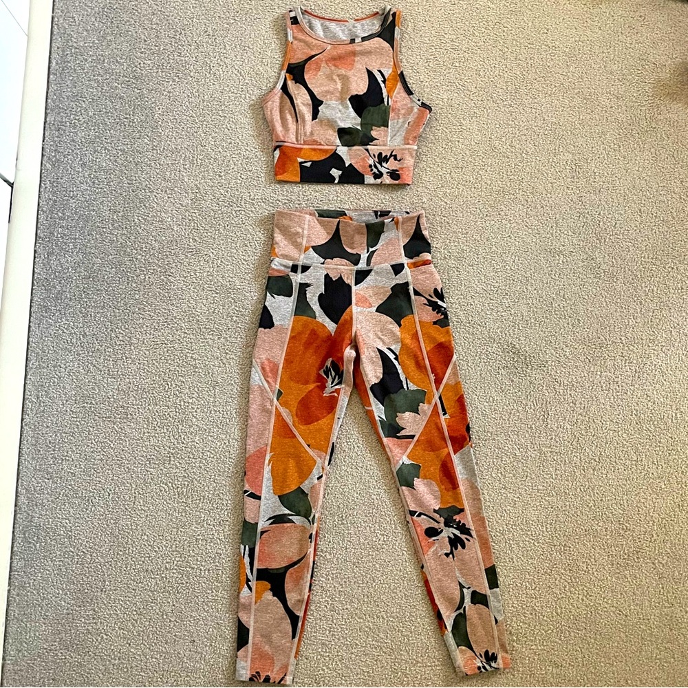 Joy Lab; Floral Print Activewear Two-Piece Set - image 1